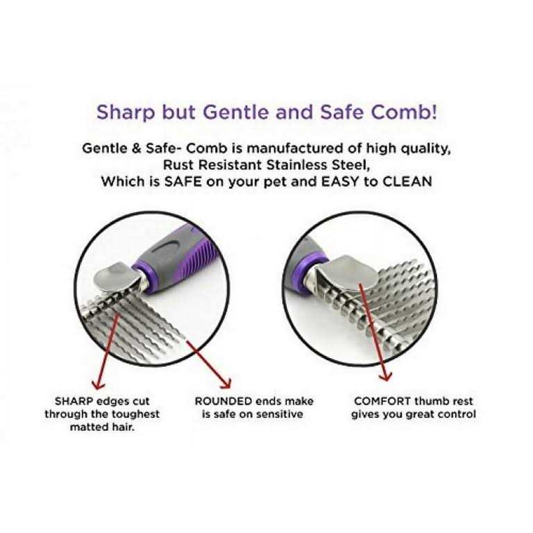 Pet Dematting Comb with Safety Edges J69145