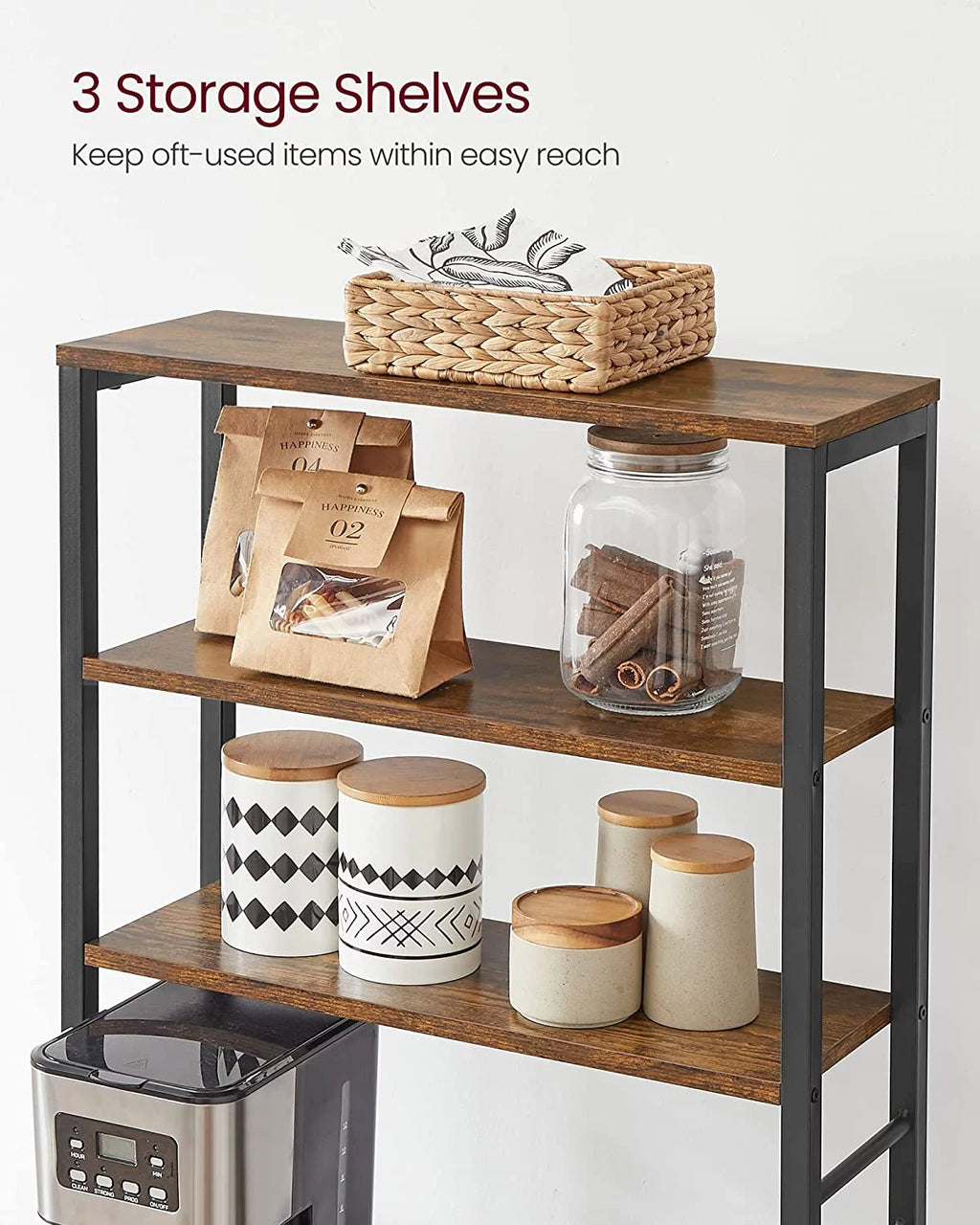 6-Tier Kitchen Shelves with 6 Hooks E6137