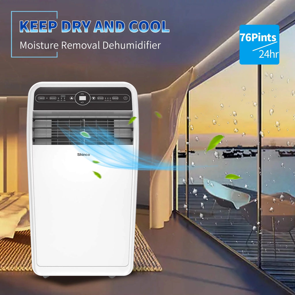 6400BTU 3-in-1 Portable Air Conditioner with Remote Control F2695