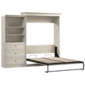 Queen Murphy Bed and Organizer with Drawers in White O9450