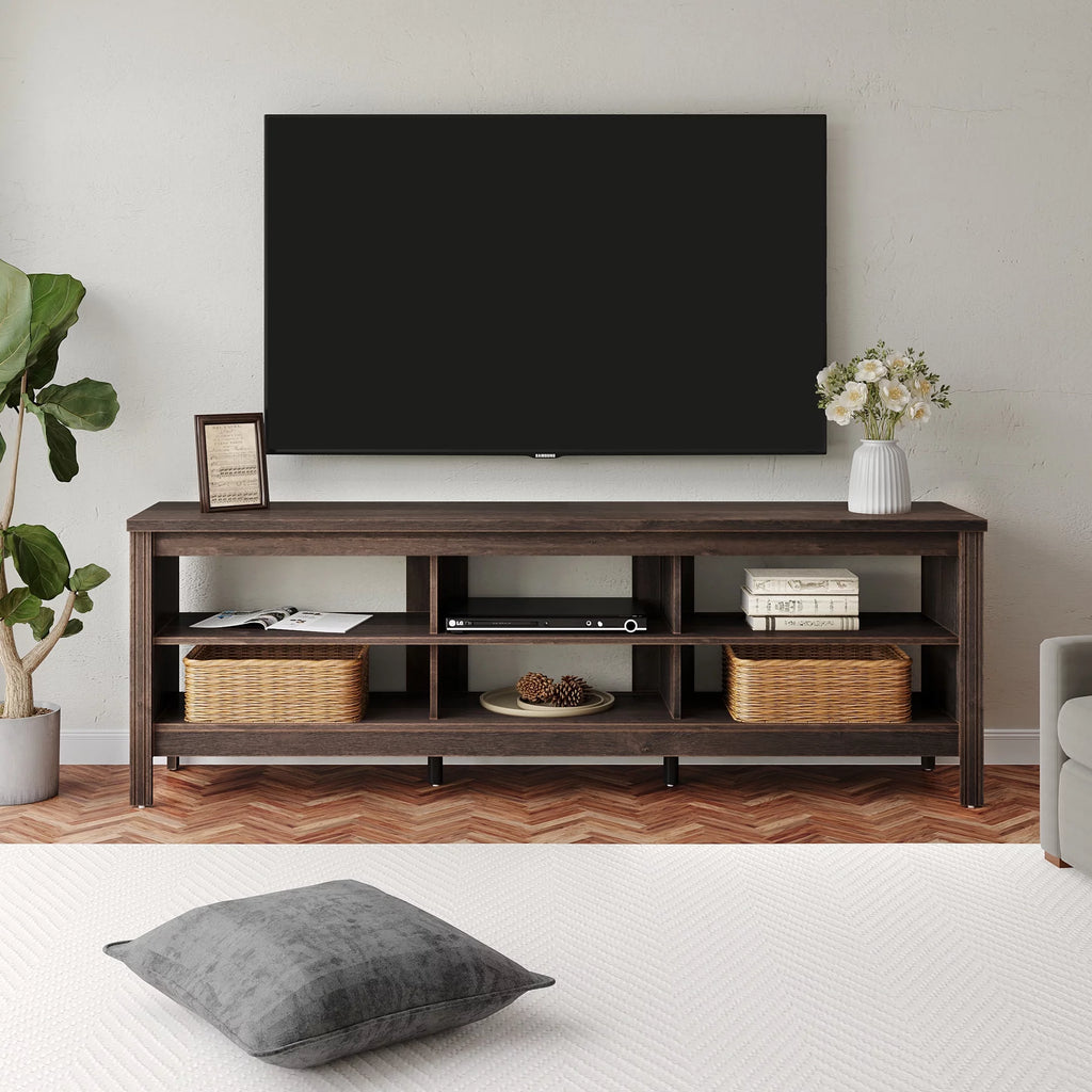 70 Inch Espresso Farmhouse TV Stand R1938