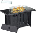 Propane Fire Pit Table 43 in 60,000BTU Auto-Ignition with Glass Wind Guard U248