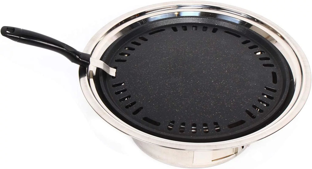 Round BBQ Charcoal Grill Non-stick Portable Stainless Steel A408