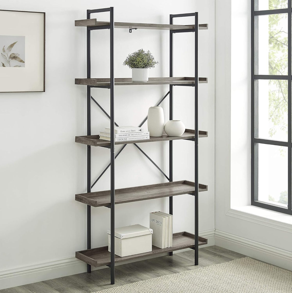 5-Shelf Metal Bookcase T65888