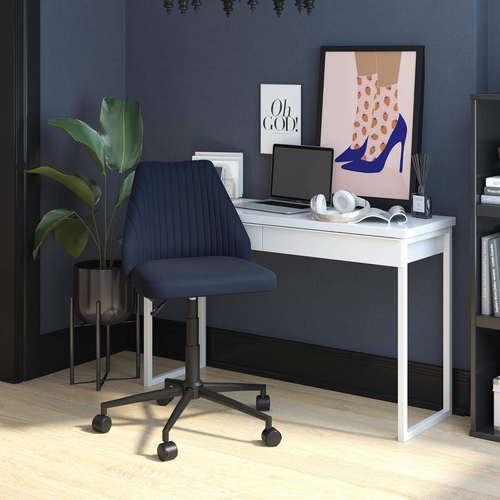 Mustard Linen Office Chair with Casters K9057