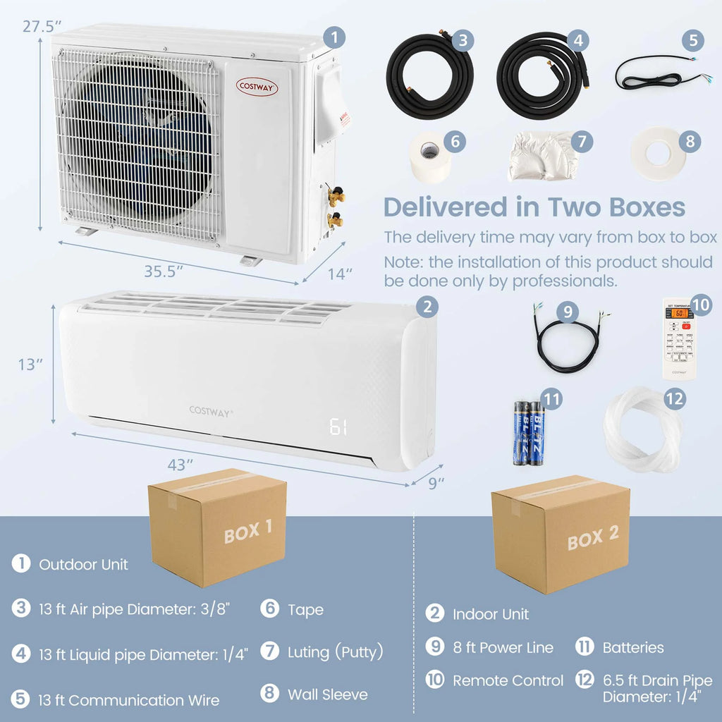 24,000 BTU Mini Split Air Conditioner with Heat Pump F12696