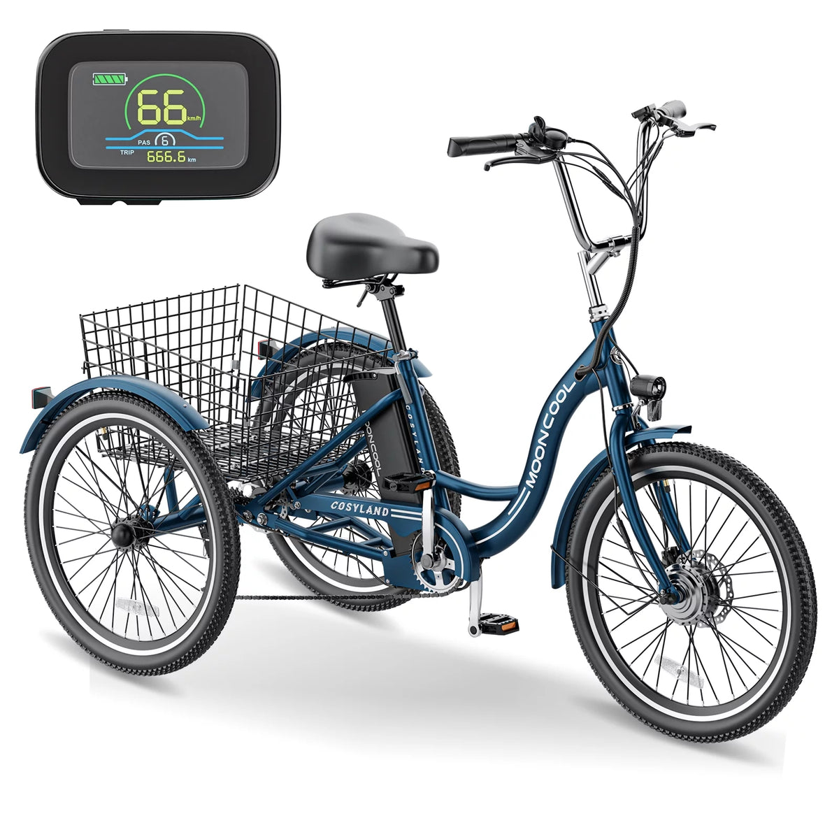 24 Inch 3 Wheel Electric Tricycle with 36V Removable Lithium Battery S77967
