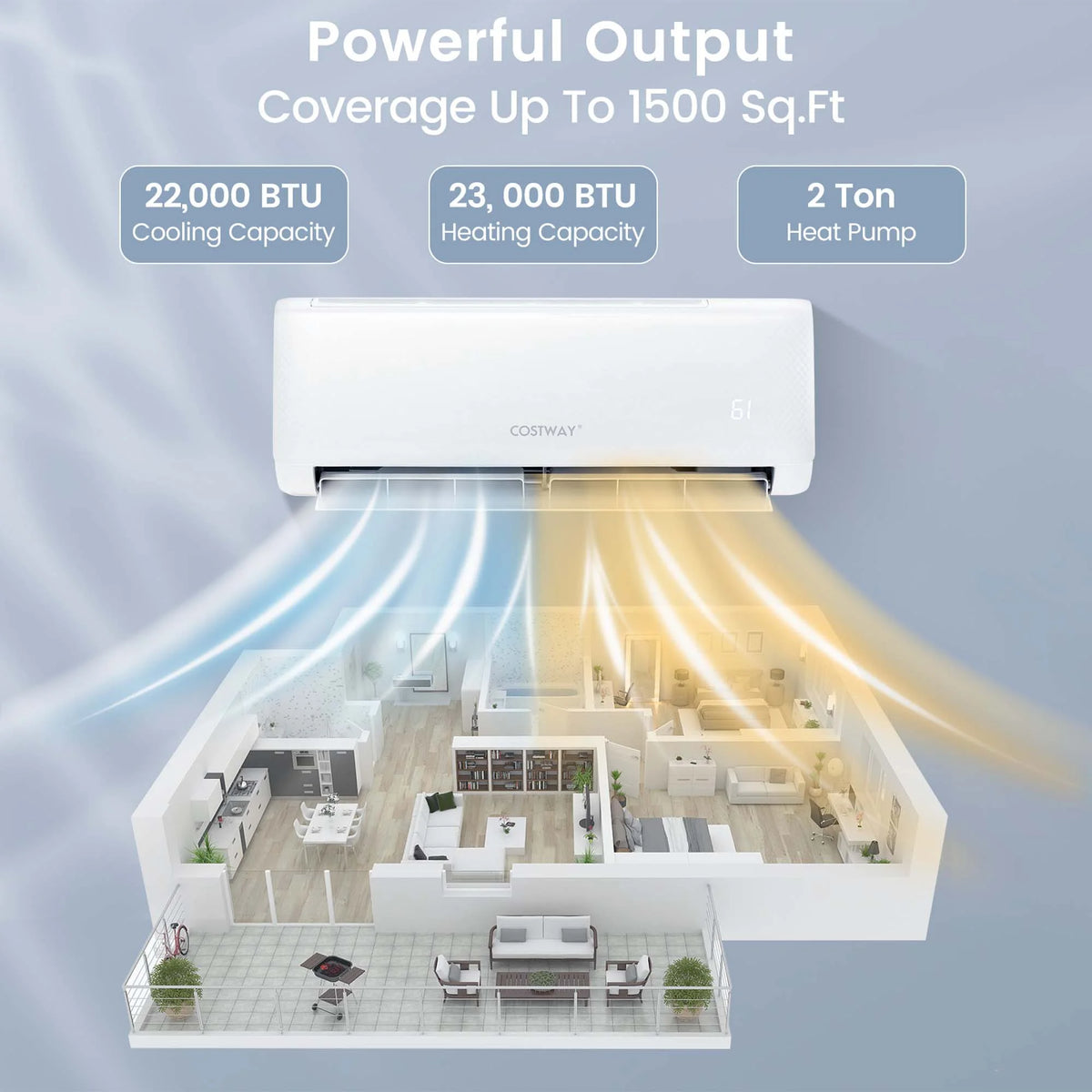 24,000 BTU Mini Split Air Conditioner with Heat Pump F12696