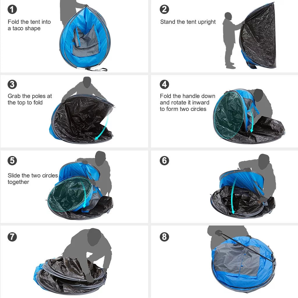 4 Person Pop up Tent Waterproof 2 Doors Q64023