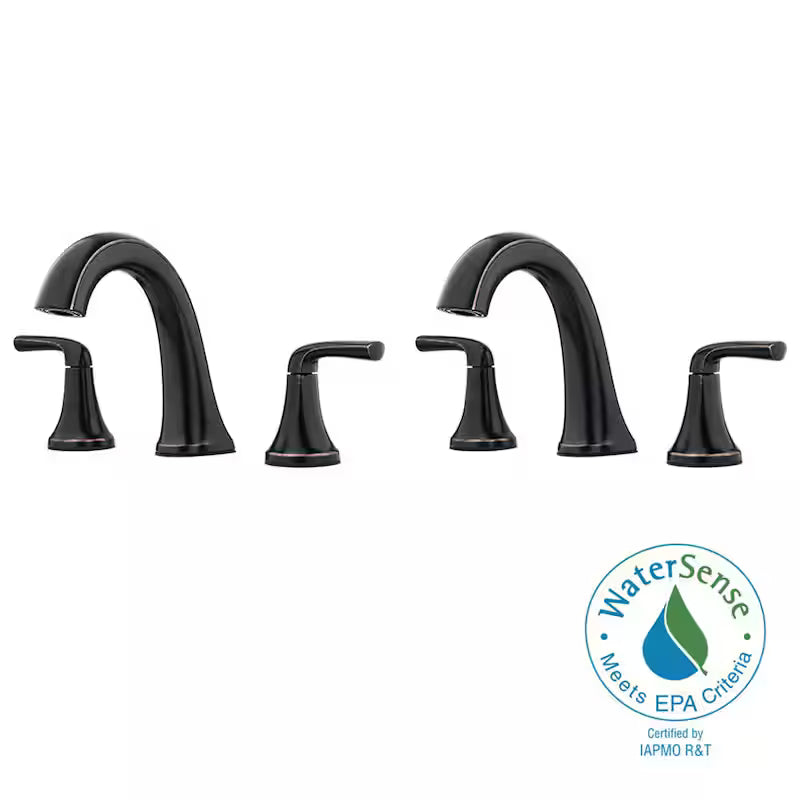 8 in. Widespread Double Handle Bathroom Faucet in Tuscan Bronze (2-Pack) Q337