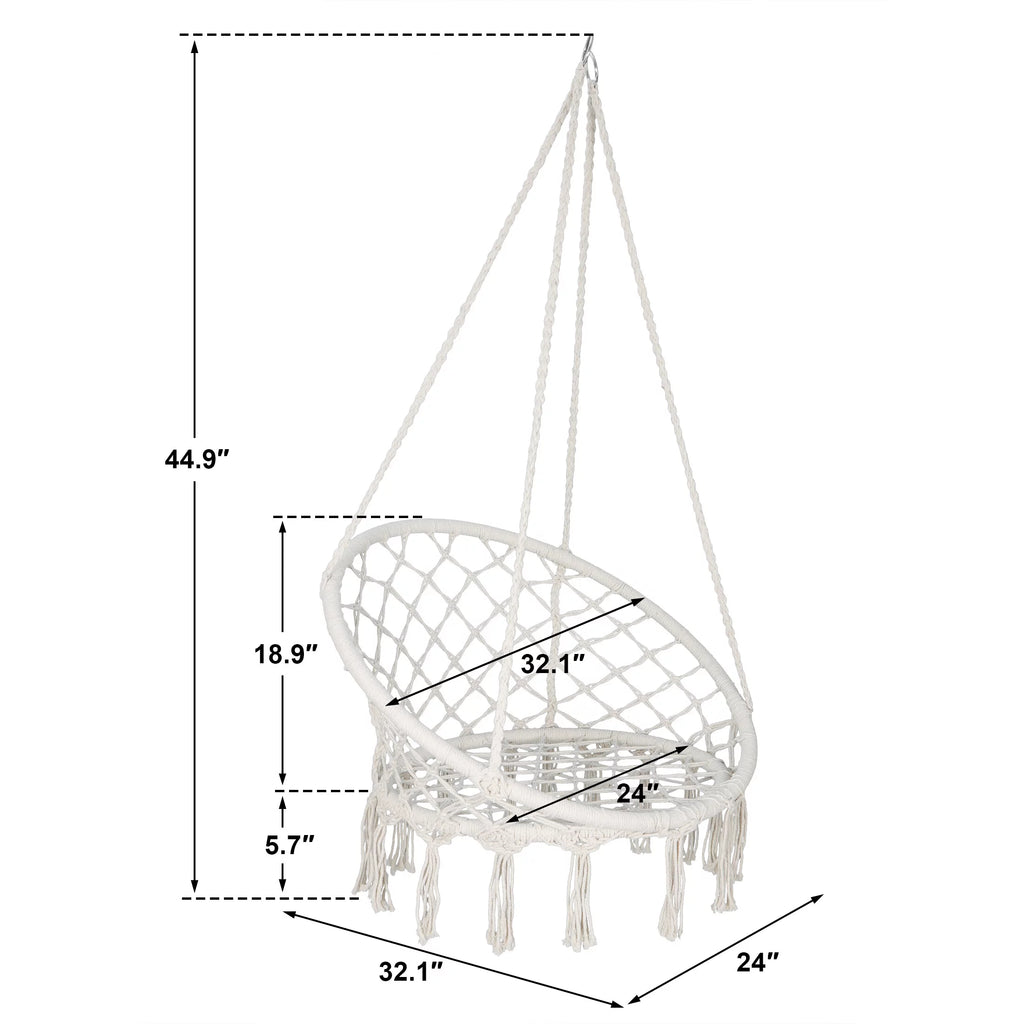 Hammock Chair Macrame Swing Chair Beige C66925