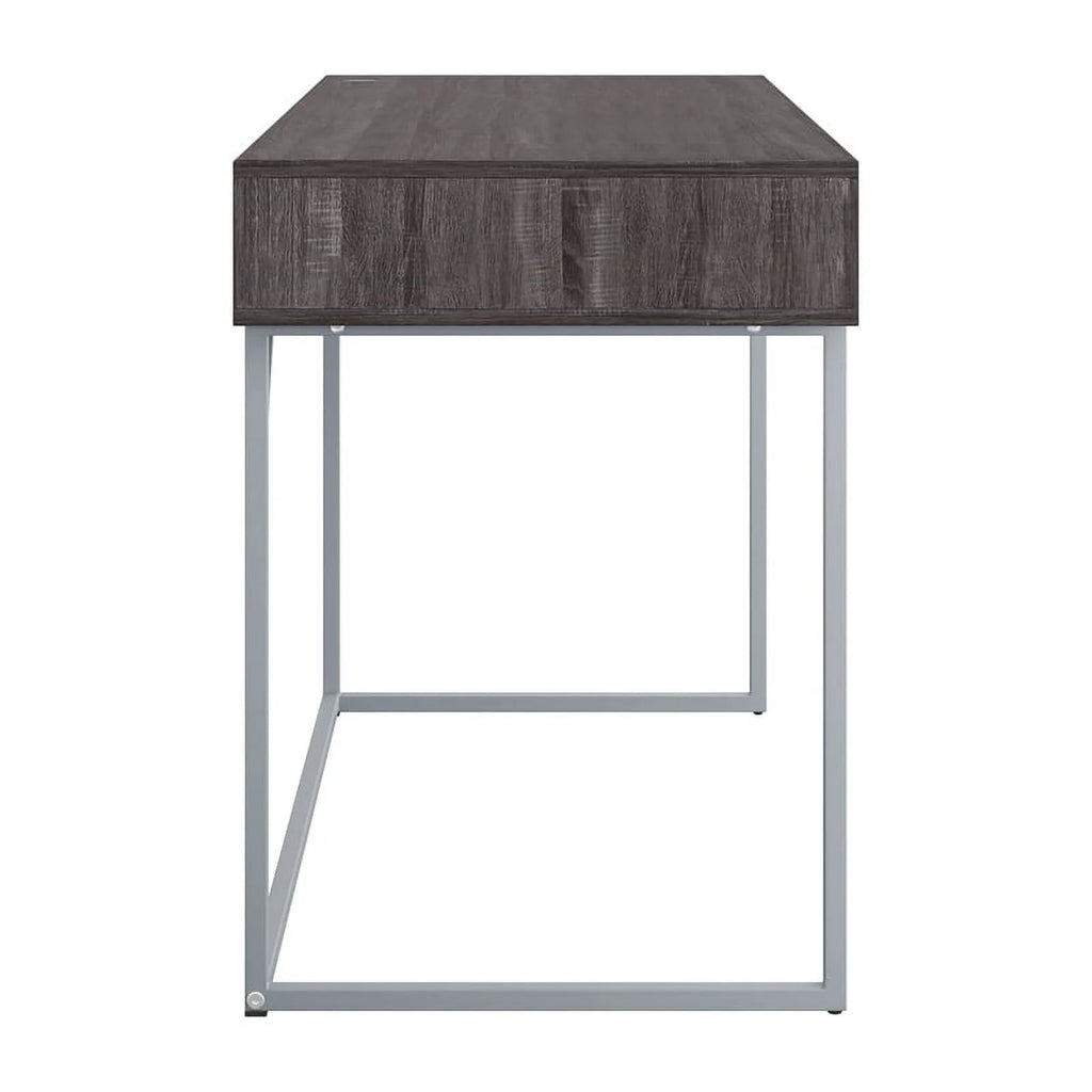 Modern Single Drawer Gray Wood Grain Finish Desk W549883