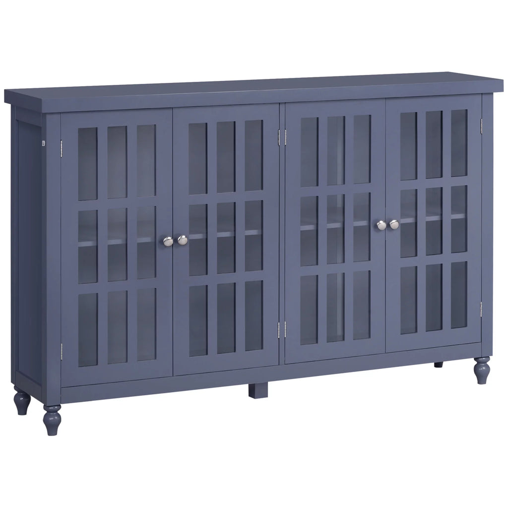 Gray Sideboard Buffet Cabinet with 4 Glass Doors Z3662