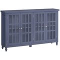Gray Sideboard Buffet Cabinet with 4 Glass Doors Z3662