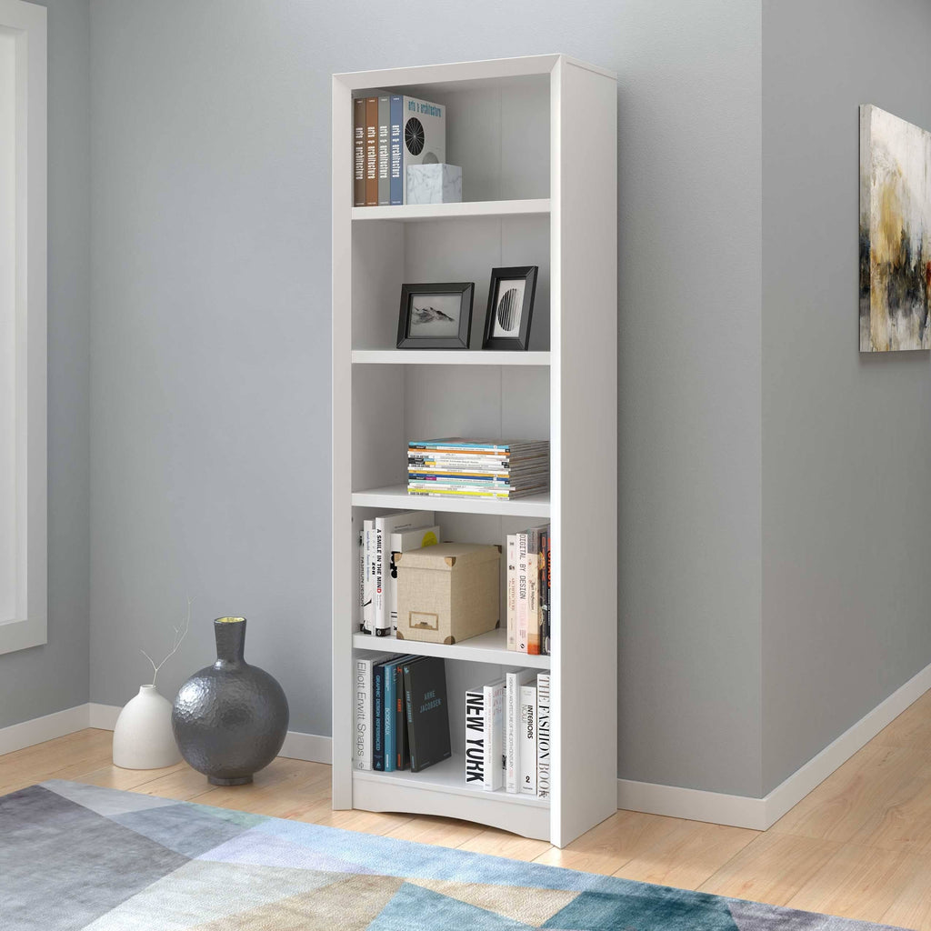 71-inch Tall Adjustable White Bookcase Y8738