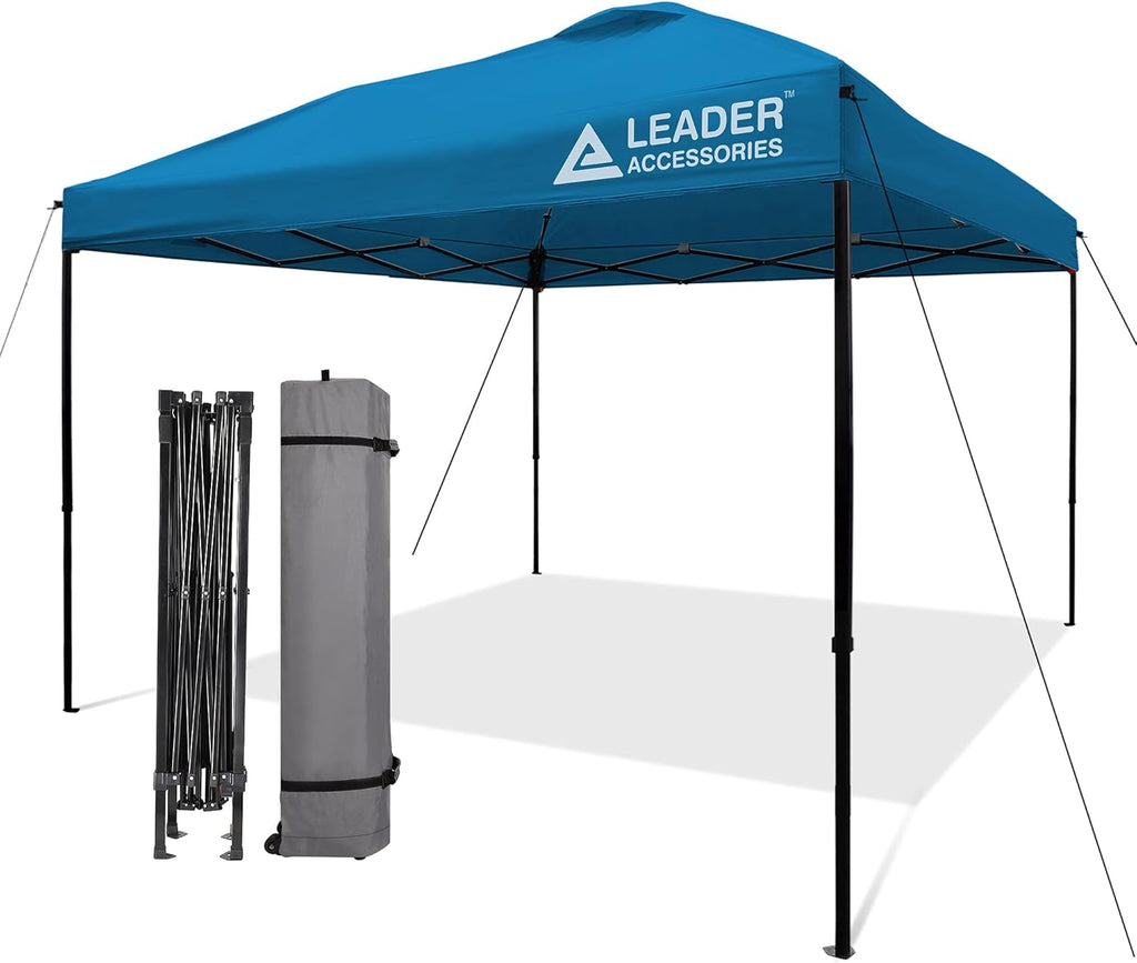 10'x10' Pop-Up Canopy Tent with Wheeled Carry Bag, Blue D607740