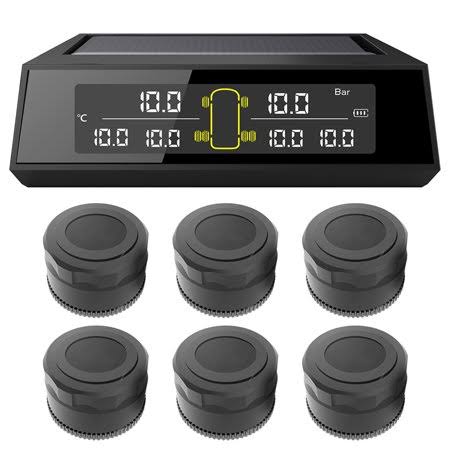 Wireless Solar Power TPMS Tire Pressure Monitoring System with 6 External Sensors Y780115