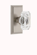 Carre Plate Dummy with Baguette Crystal Knob in Satin Nickel F5798