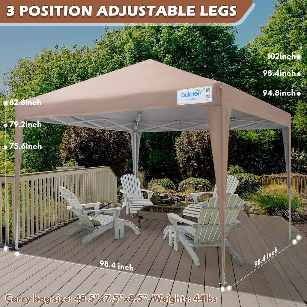 8x8 Pop Up Canopy Tent with 4 Sidewalls and Wheeled Bag I27706
