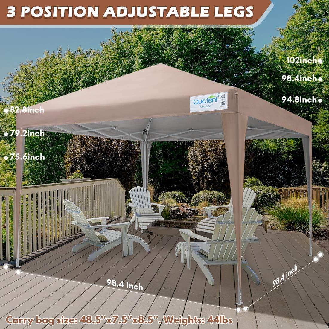 8x8 Pop Up Canopy Tent with 4 Sidewalls and Wheeled Bag I27706