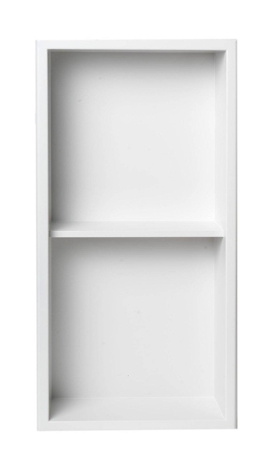 12 x 24 Stainless Steel Vertical Double Shelf Bath Shower Niche Matte White J583912