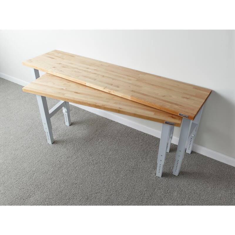 Adjustable Height Workbench with Hardwood Top B850