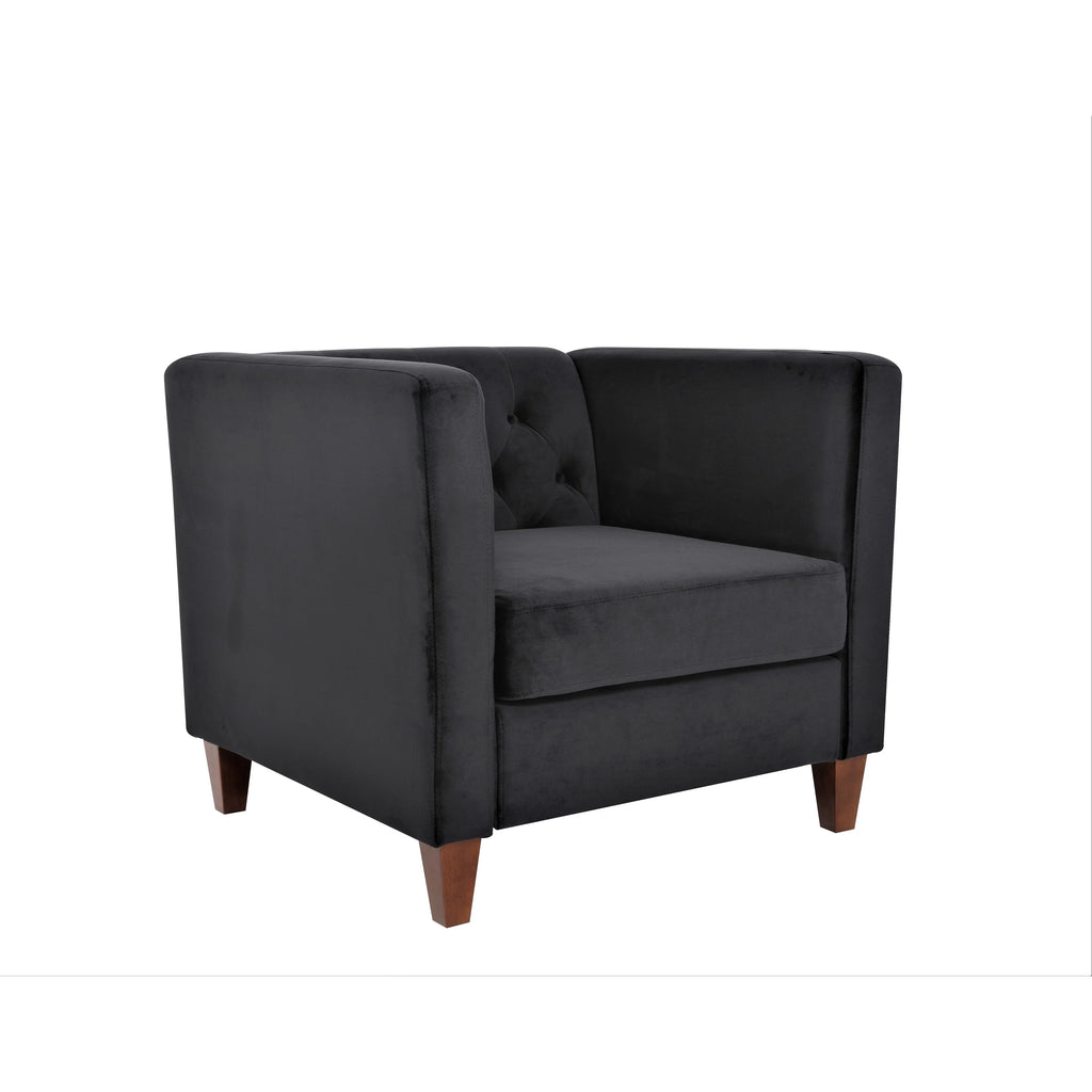 Yellow Velvet Square Armchair A280980