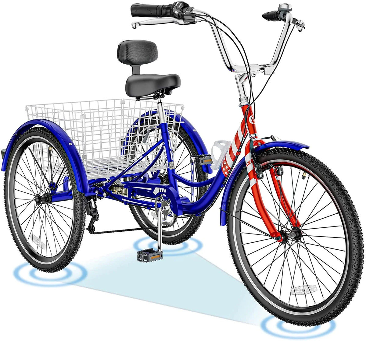 20/24/26 inch Adult Tricycle 3 Wheel Bike with Cargo Basket B844704