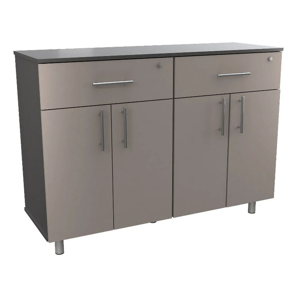 Engineered Wood Double Storage Garage Cabinet in Taupe L897149