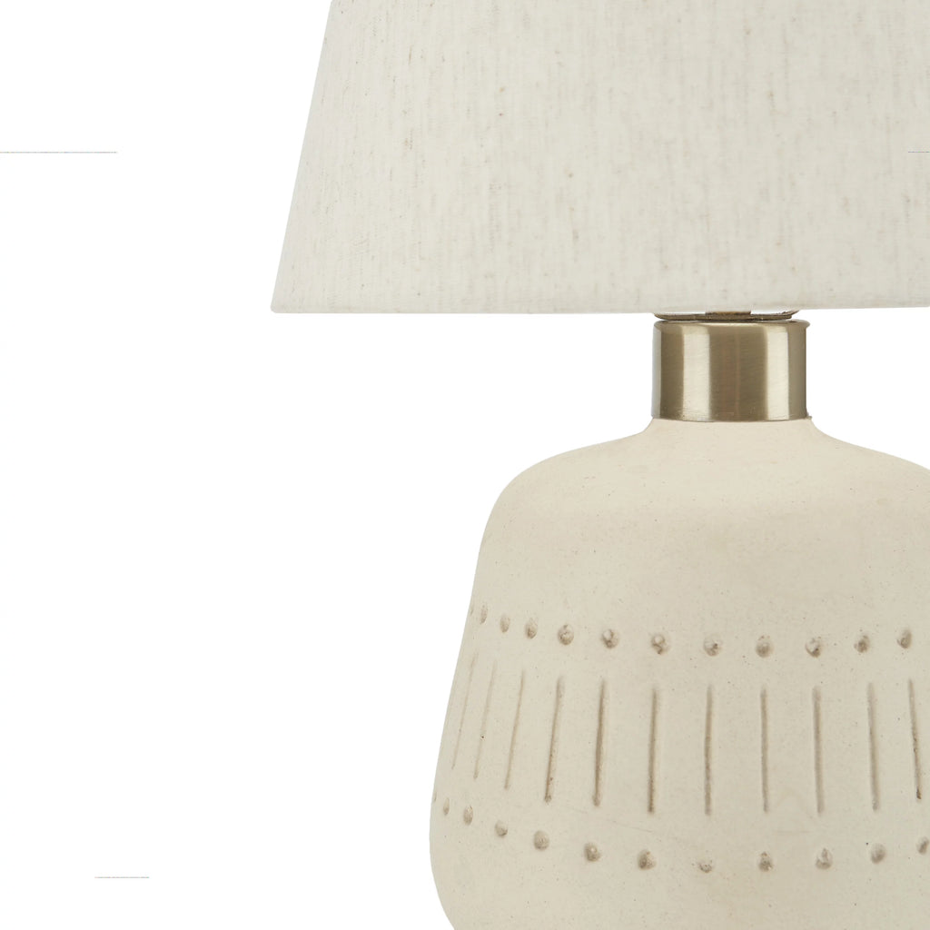 16" Natural Carved Ceramic Accent Table Lamp L134