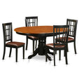 Black 5 Piece Kitchen Table Set with 4 Wooden Chairs K707