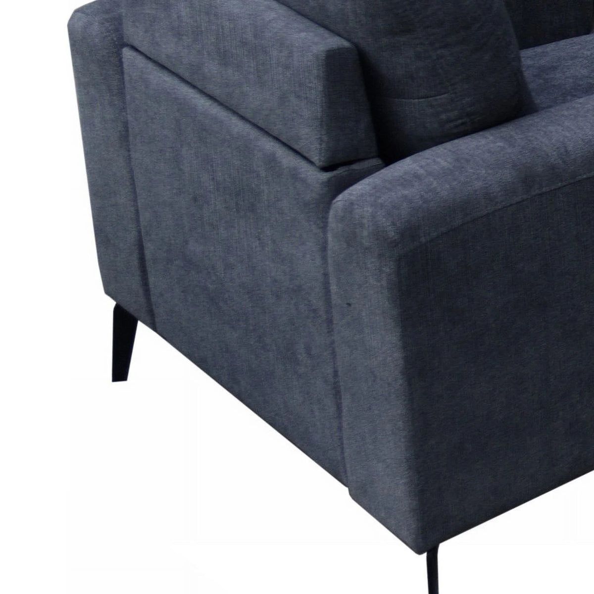 Black Chenille Sofa Loveseat Chair Living Room Set F717