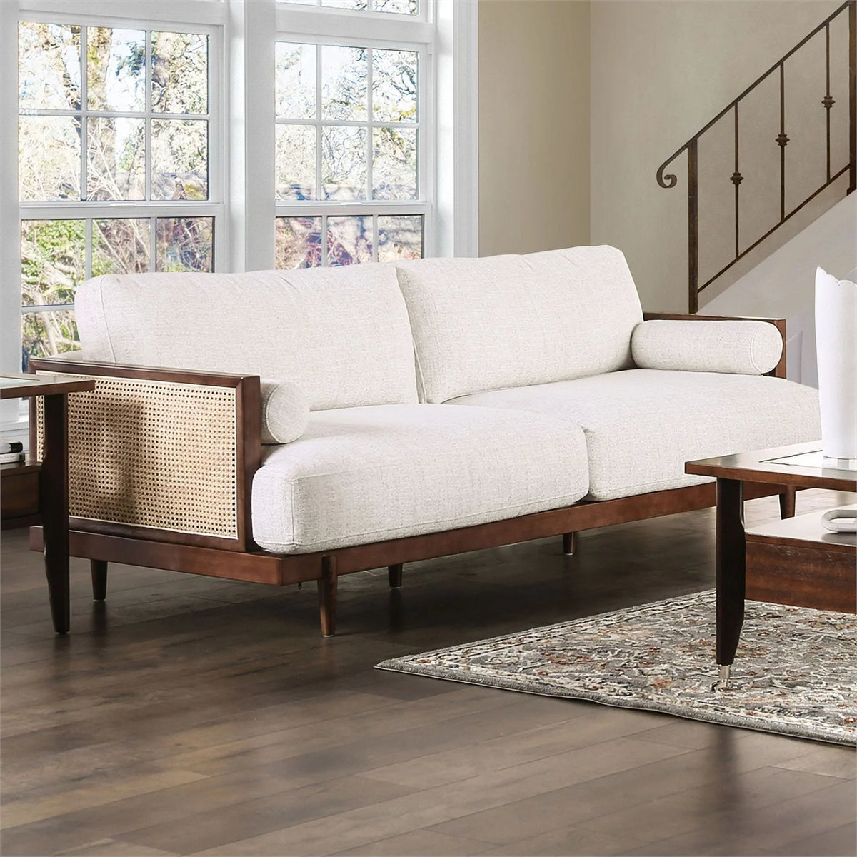 Solid Wood Sofa Set in Walnut Q445