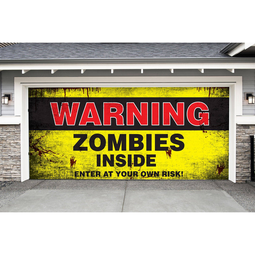 Yellow and Black Halloween Garage Door Banner C678851