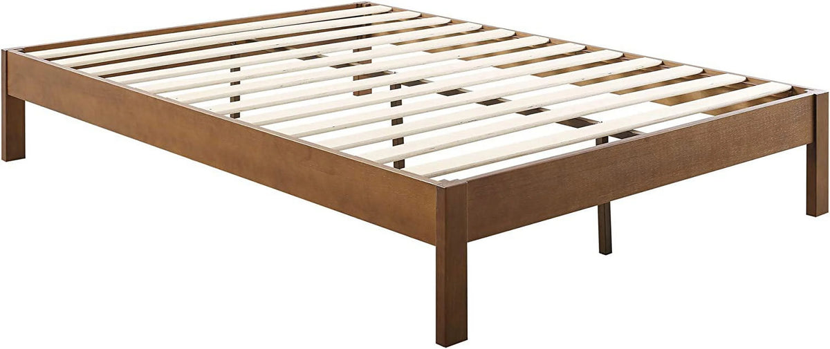 Queen Antique Espresso Wood Platform Bed Frame H3193