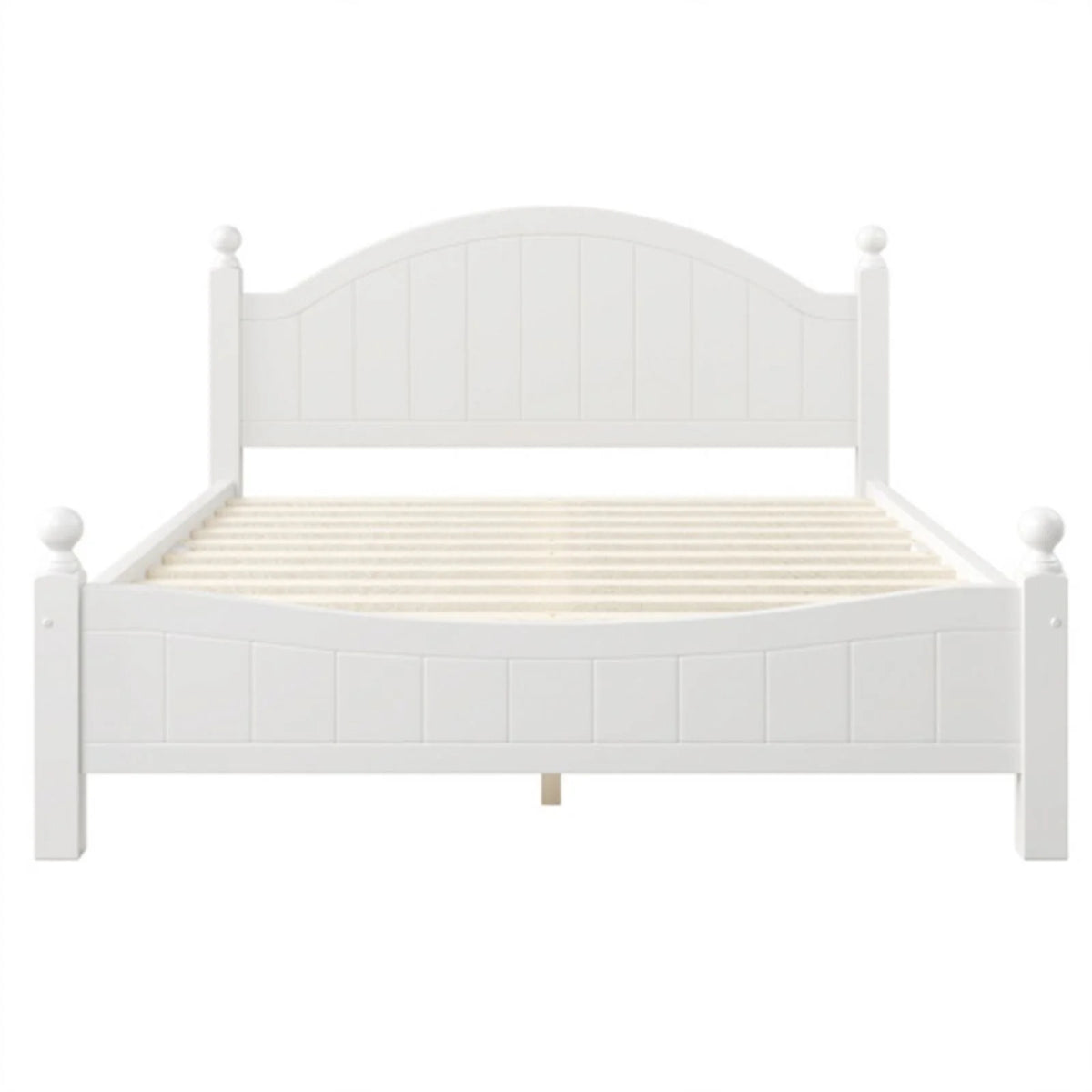 Solid Wood Queen Bed White Y873507