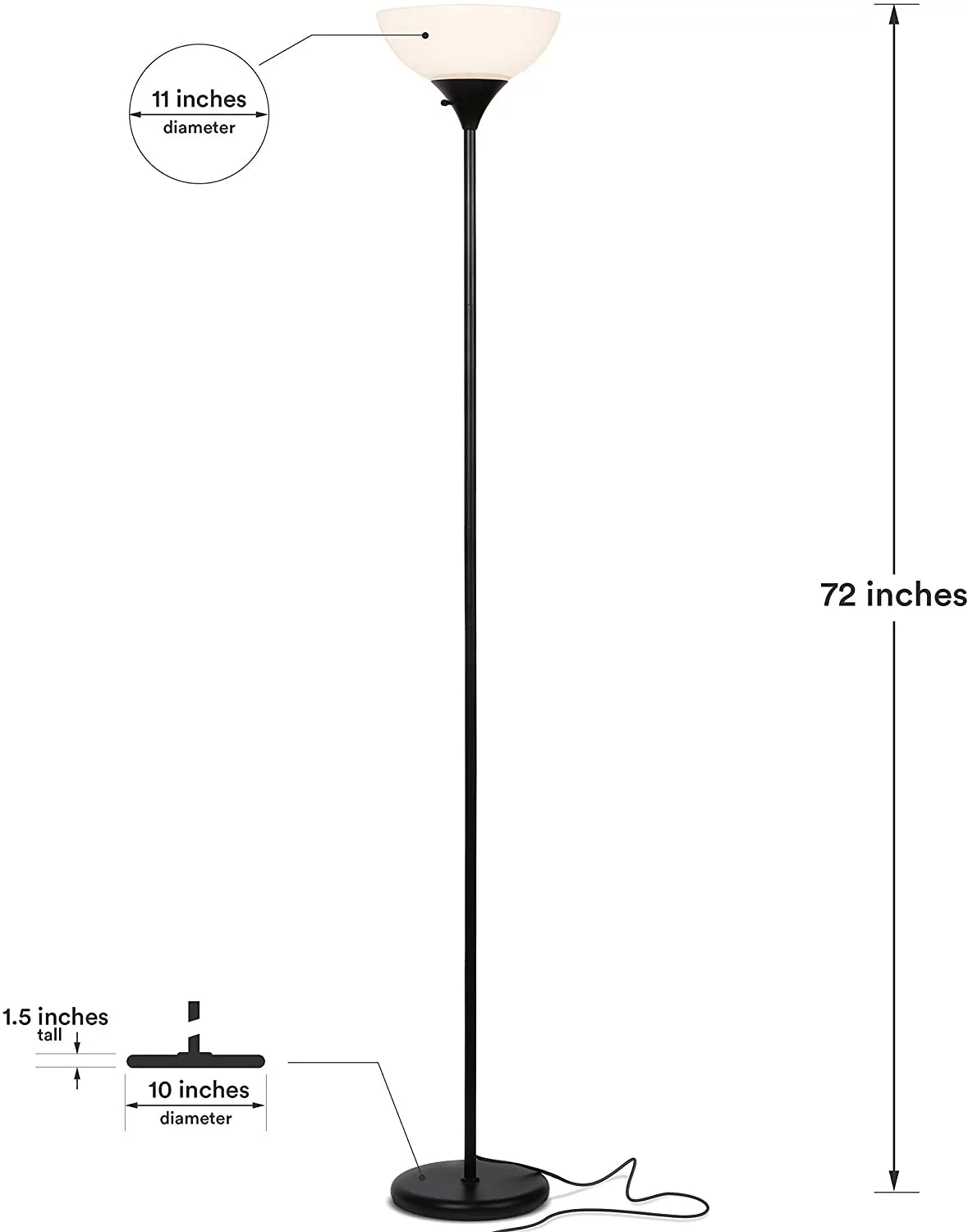 Black 72 in. LED Floor Lamp F81214