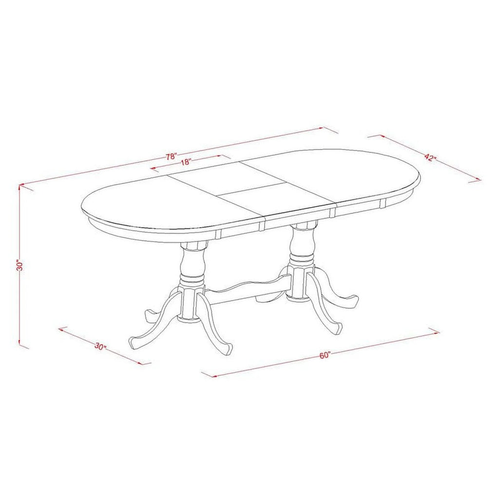 7-piece Brown Dining Set with Wood Seat S390