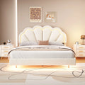 Queen Size Platform Bed Frame with LED - Beige G6299