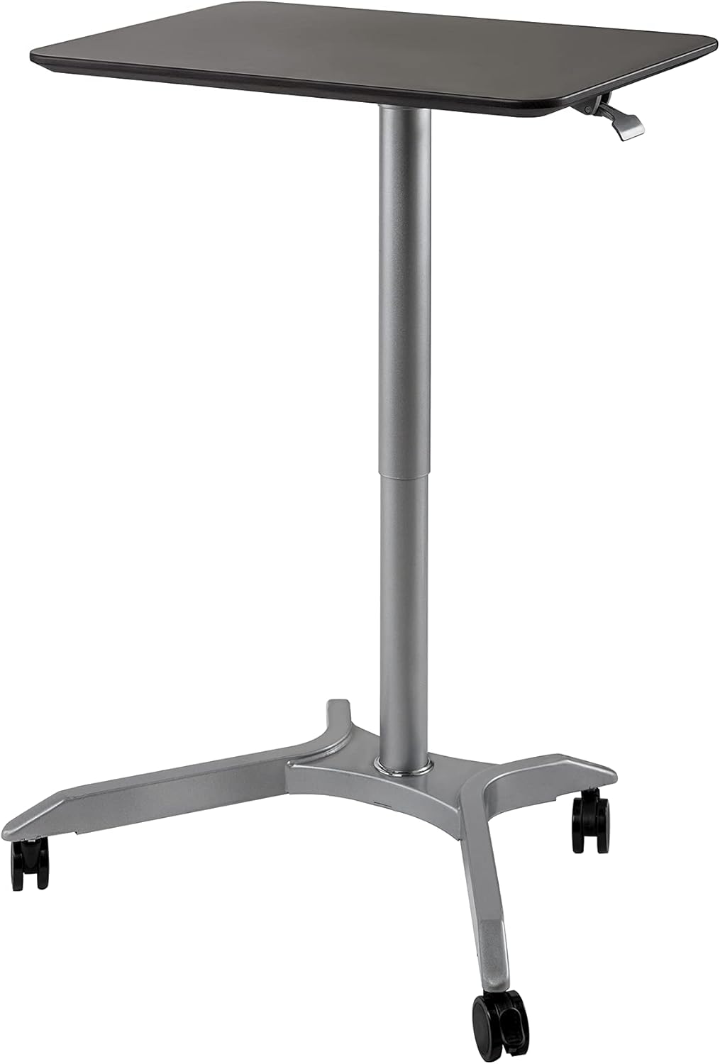 Black Mobile Rolling Height Adjustable Laptop Workstation Desk W45358