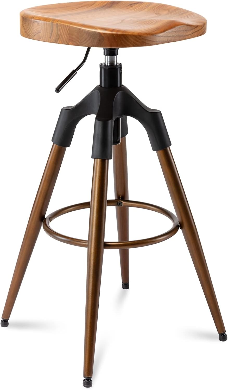 Adjustable Swivel Bar Stool with Wooden Top X9923