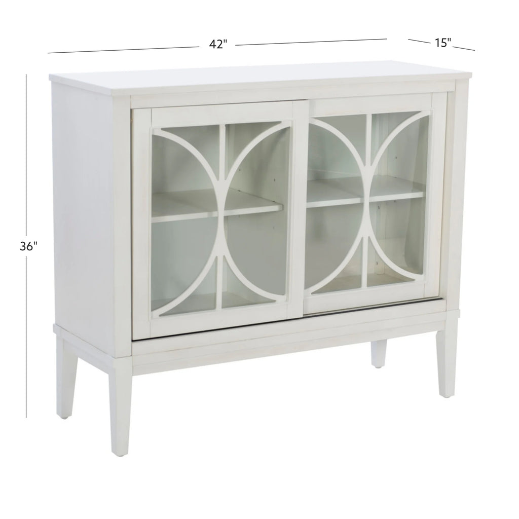 White 2-Sliding Door Accent Cabinet S329