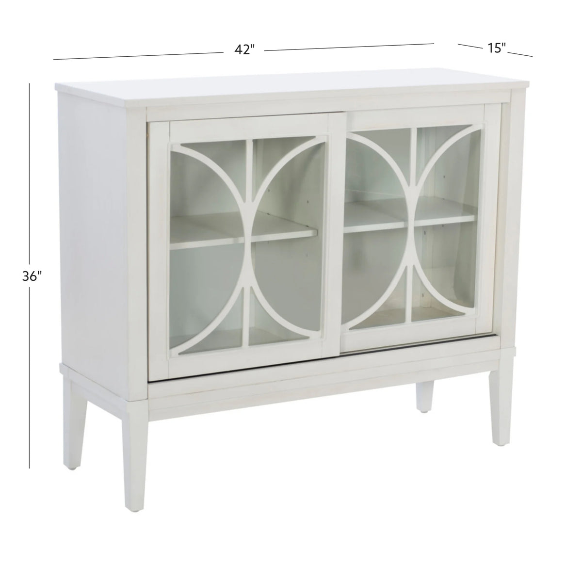 White 2-Sliding Door Accent Cabinet S329