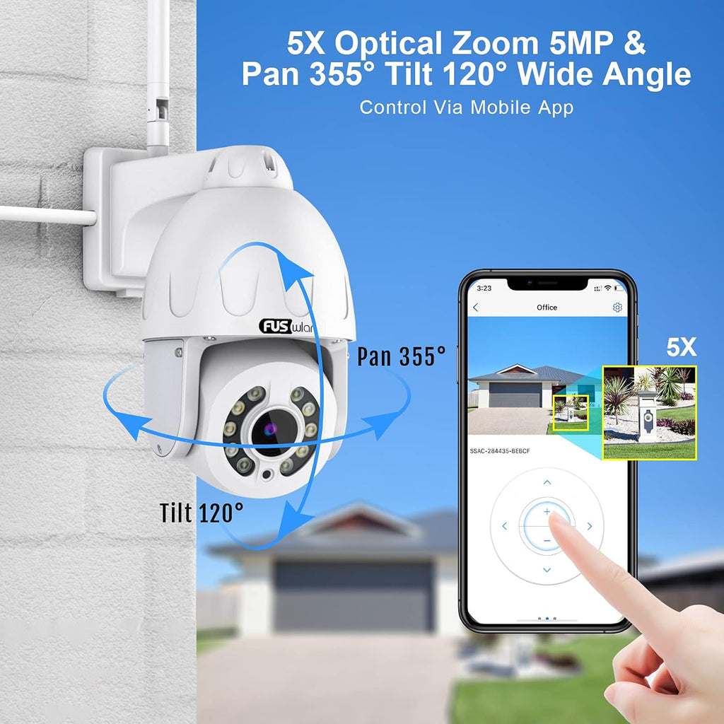 5MP PTZ Outdoor Security Camera with 5X Optical Zoom Y3200