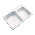 33 in. Double Bowl Kitchen Sink in Biscuit N802