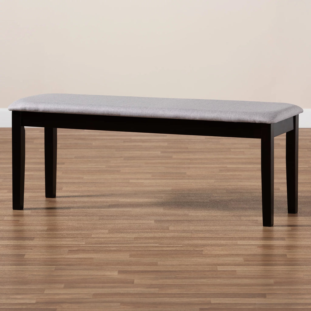 Grey Fabric Upholstered Wood Dining Bench B3346