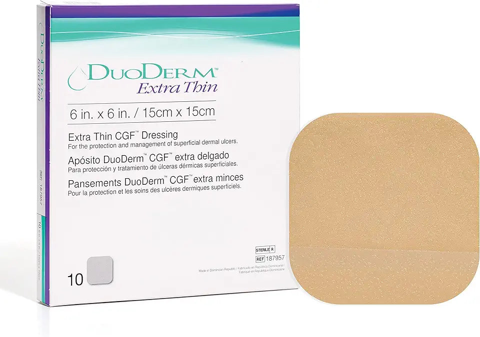 6"x6" Hydrocolloid Sterile Adhesive Dressing, Beige, 10ct Box W80757