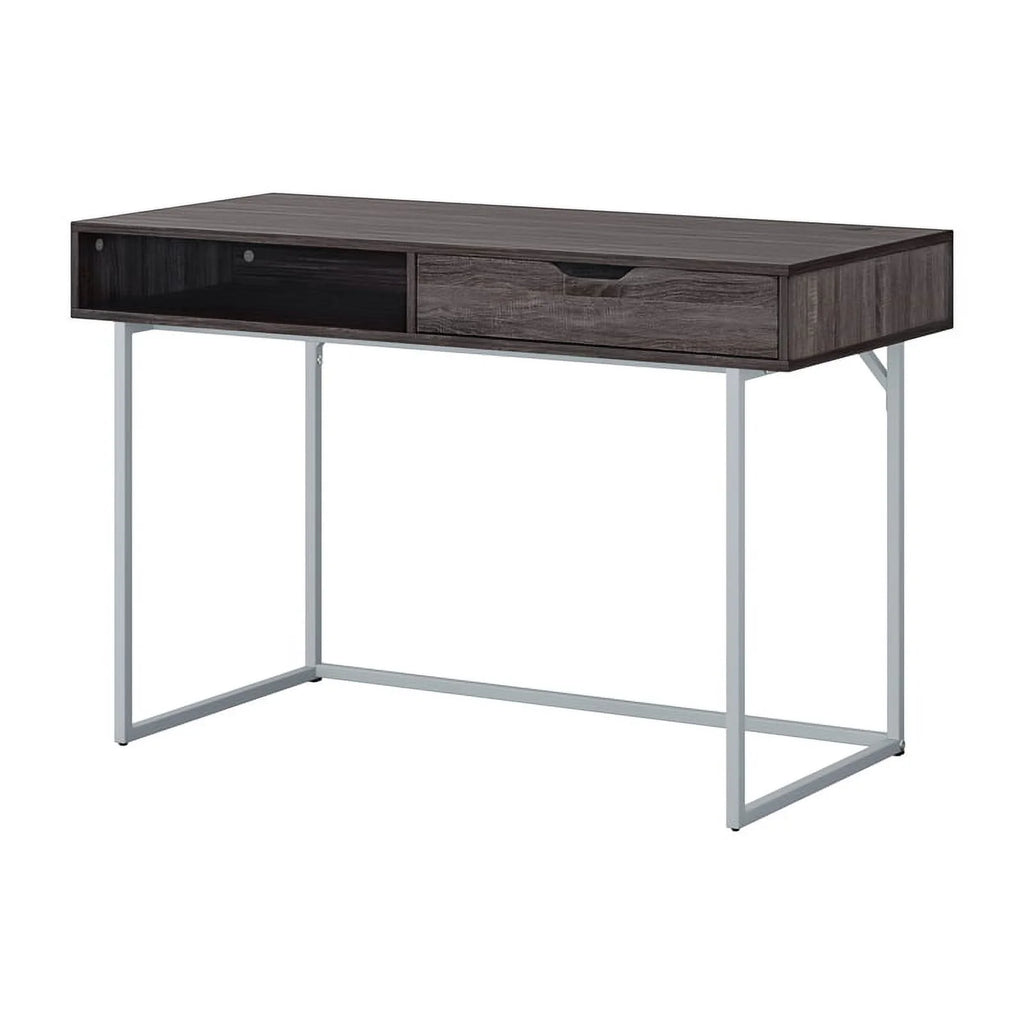 Modern Single Drawer Gray Wood Grain Finish Desk W549883