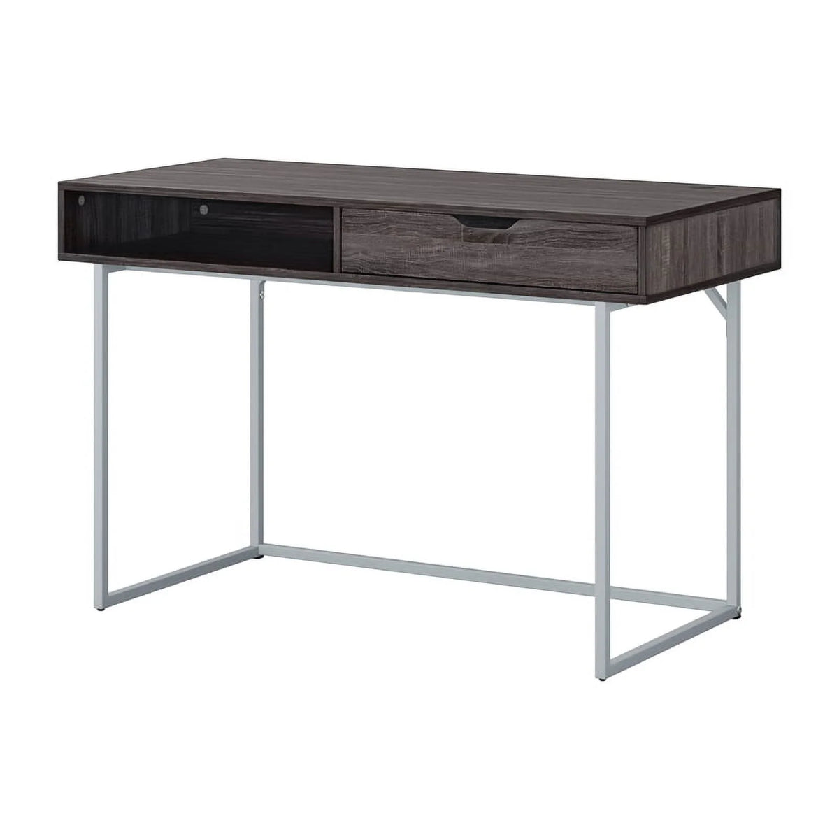 Modern Single Drawer Gray Wood Grain Finish Desk W549883