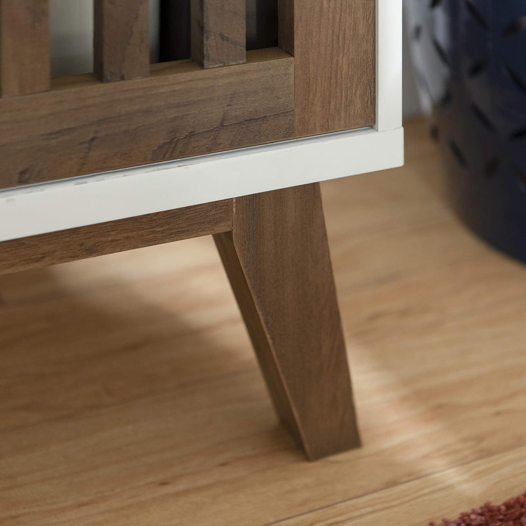 36 Inch White and Rustic Oak Cabinet L59875